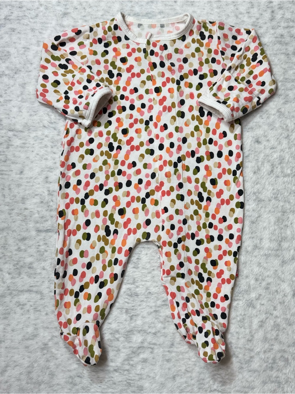 Magnetic Me Colorful Polka Dot Footie Sleeper Newborn Baby Girl Modal